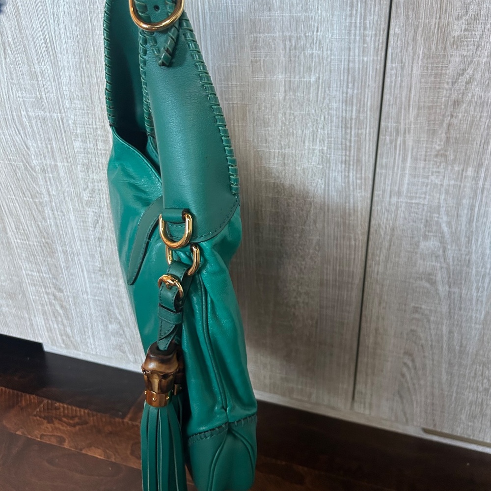 Gucci Turquoise Green Jackie O Tassel Hobo Bag - Picture 6 of 14